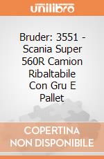 Bruder: 3551 - Scania Super 560R Camion Ribaltabile Con Gru E Pallet giochi