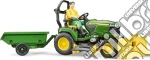 Bruder: 62104 - John Deere Trattore Tosaerba Con Rimorchio E Giardiniere giochi