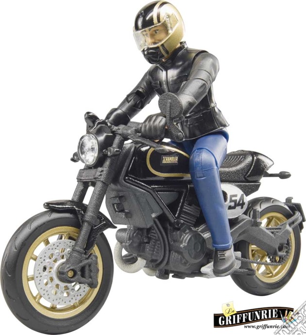 Bruder 63050 - Moto Ducati Scrambler Cafe Racer Con Pilota gioco di Bruder