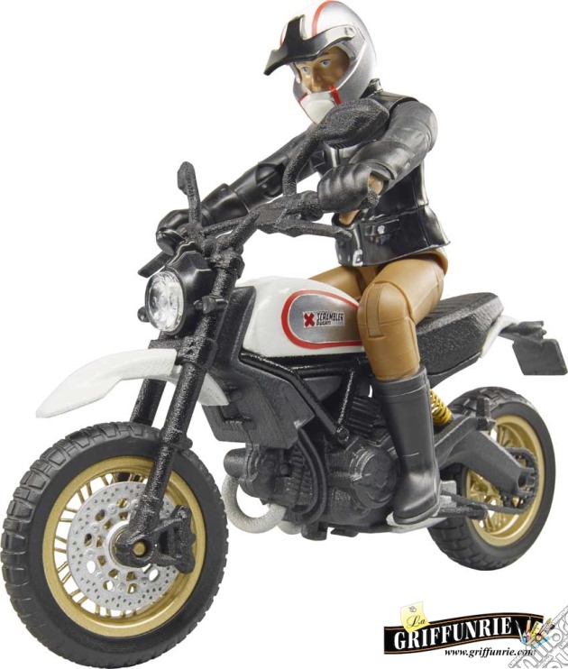 Bruder: 63051 - Moto Ducati Scrambler Desert Sled Con Pilota gioco di Bruder