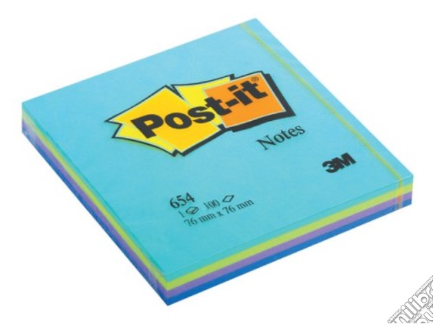3M Post-it - 100 Foglietti Post-it 4 Colori Assortiti (Blu) gioco di 3M