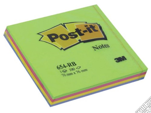 3M Post-it - 100 Foglietti Post-it 4 Colori Assortiti (Verde) gioco di 3M