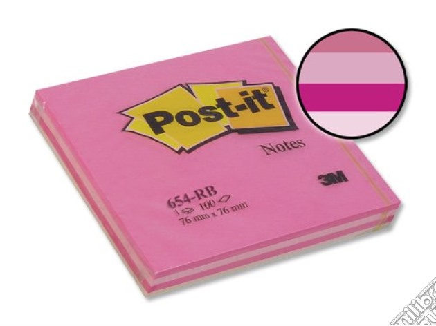 3M Post-it - 100 Foglietti Post-it 4 Colori Assortiti (Rosa) gioco di 3M