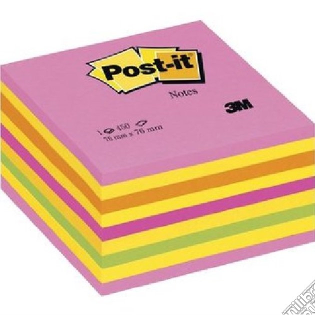 3M Post-it Notes - Cubo 450 Fogli Post-it Rosa 5 Colori (76x76 Mm) gioco di 3M