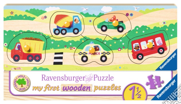 Ravensburger 03236 - My First Wooden Puzzles - Puzzle In Legno 5 Pz - I Miei Primi Veicoli gioco di Ravensburger