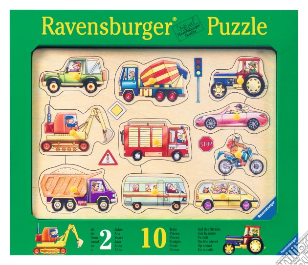 Baby puzzle in legno 10 pz sagomati - veicoli puzzle di RAVENSBURGER