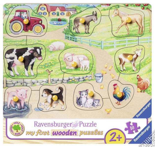 Ravensburger 03689 - My First Wooden Puzzle 10 Pz - Mattina In Fattoria puzzle di Ravensburger