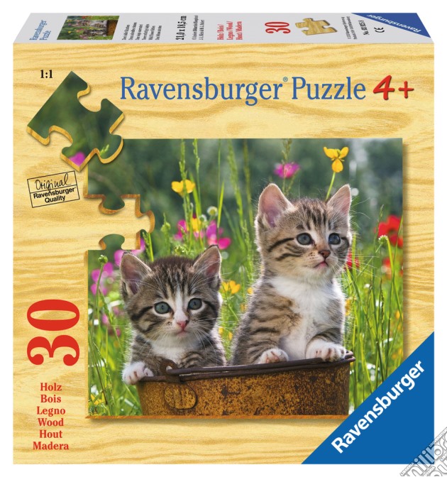 Puzzle in legno 30 pz - Gattini. Due vispi osservatori gioco di RAVENSBURGER