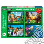 Minecraft: Ravensburger - Bumper Puzzle Pack 4X100 Pz - Minecraft giochi