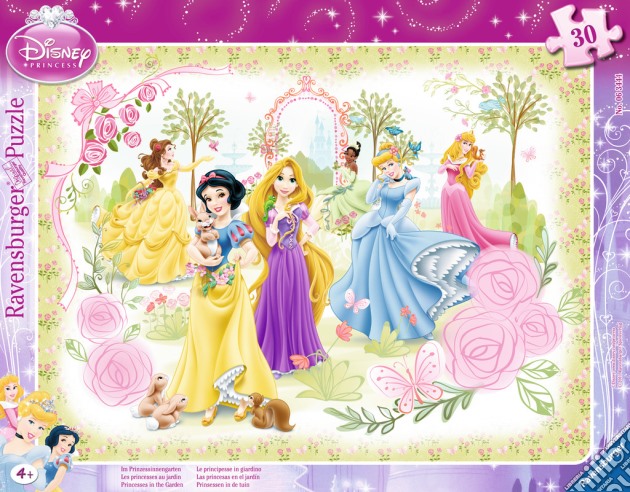 Puzzle Incorniciati 15 Pz - Principesse Disney - Le Principesse In Giardino puzzle di Ravensburger