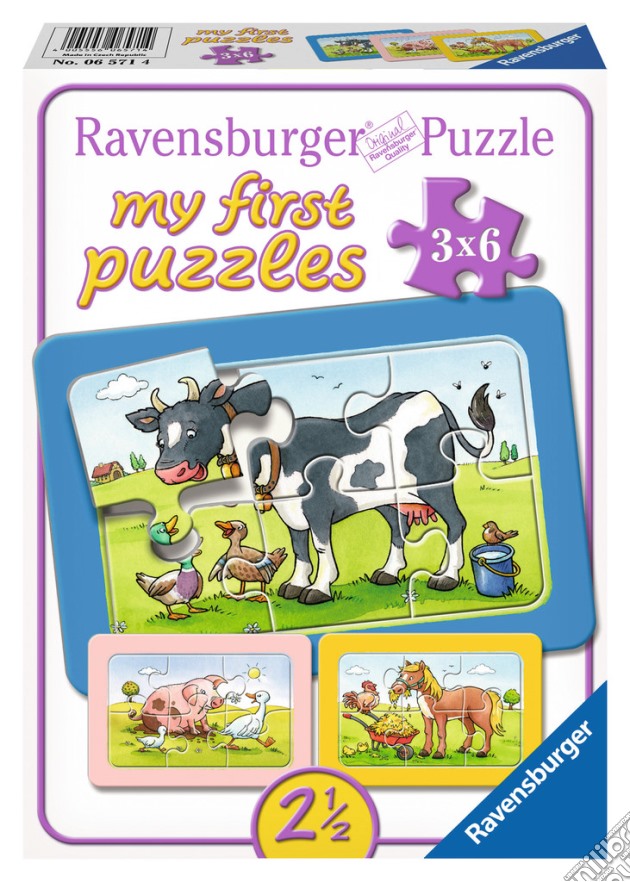 Ravensburger 06571 - My First Puzzle 3x6 Pz - Teneri Amici Animali puzzle di Ravensburger