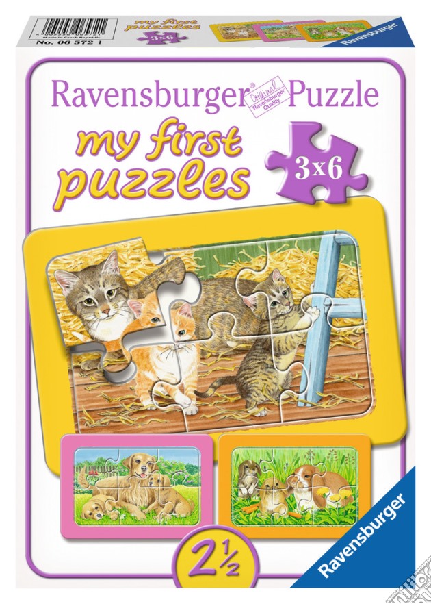 Ravensburger 06572 - My First Puzzle 3x6 Pz - Dolci Animali Da Compagnia puzzle di Ravensburger