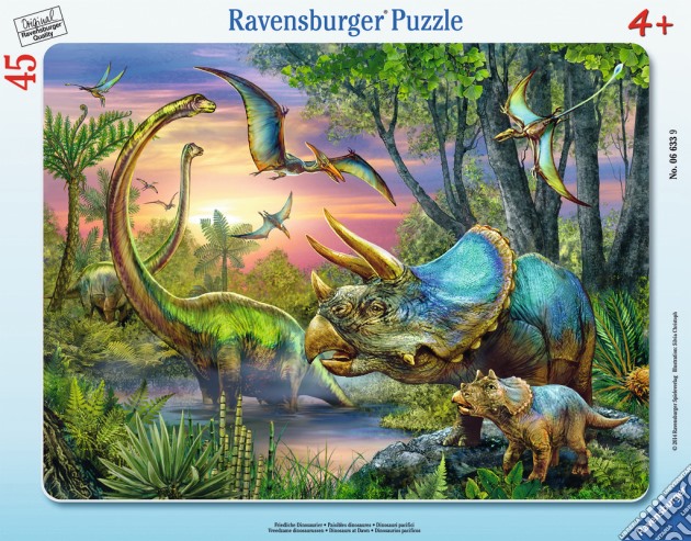 Puzzle Incorniciati 15 Pz - Dinosauri All'Alba puzzle di Ravensburger