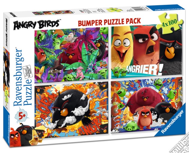 Ravensburger 06862 - Bumper Puzzle Pack 4x100 Pz - Angry Birds puzzle di Ravensburger