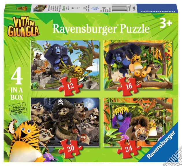 Ravensburger 06885 - Puzzle 4 In A Box - Vita Da Giungla - Caccia Al Tesoro Di Pirati puzzle di Ravensburger