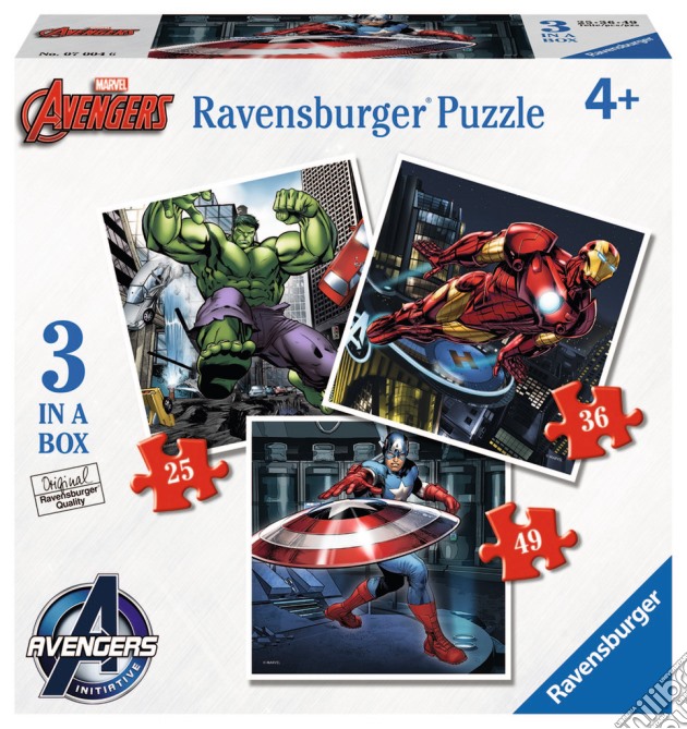 Ravensburger 07004 - Puzzle Progressive 3 In A Box - Avengers puzzle di Ravensburger