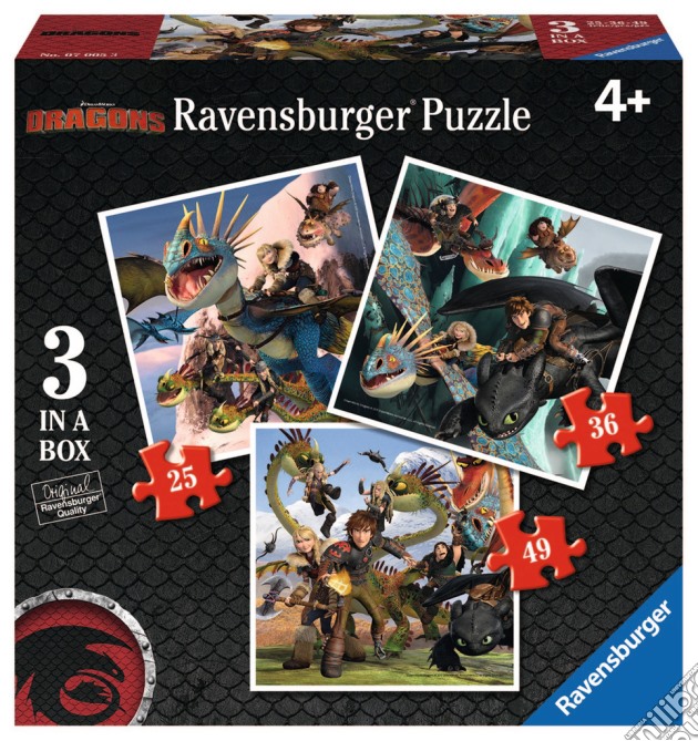 Ravensburger 07005 - Puzzle Progressive 3 In A Box- Dragons puzzle di Ravensburger