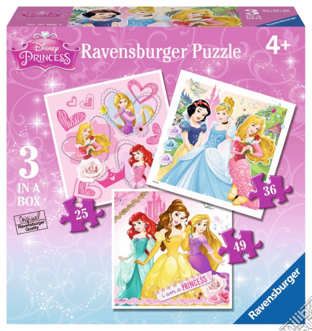 Ravensburger 07008 - Puzzle Progressive 3 In A Box - Principesse Disney puzzle di Ravensburger