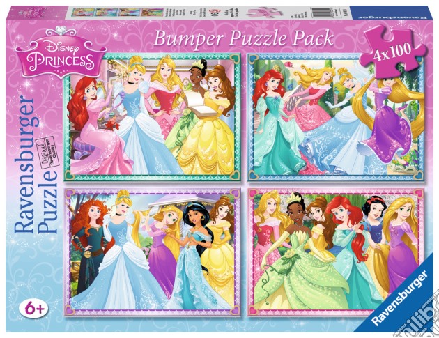 Ravensburger 07011 - Bumper Puzzle Pack 4x100 Pz - Principesse Disney puzzle di Ravensburger