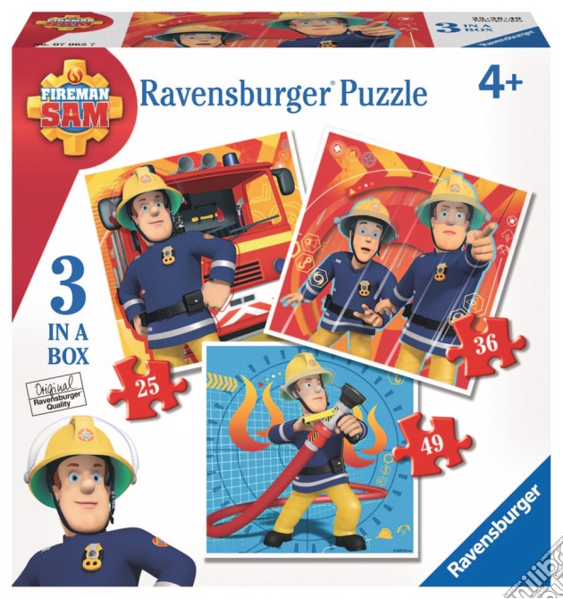 Ravensburger 07065 - Puzzle Progressive 3 In A Box - Sam Il Pompiere puzzle di Ravensburger