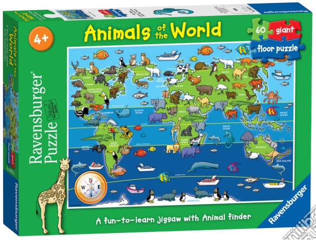 Puzzle 60 Pz Pavimento - Animali Del Mondo puzzle di Ravensburger