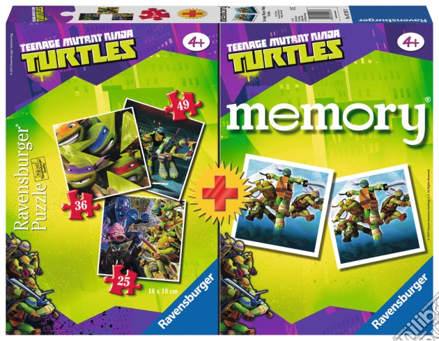 Ravensburger 07287 - Multipack Memory + 3 Puzzle - Teenage Mutant Ninja Turtles puzzle di Ravensburger
