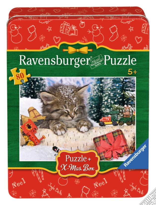 Puzzle X-Mas Box 80 Pz - Gattino Nella Neve puzzle di Ravensburger