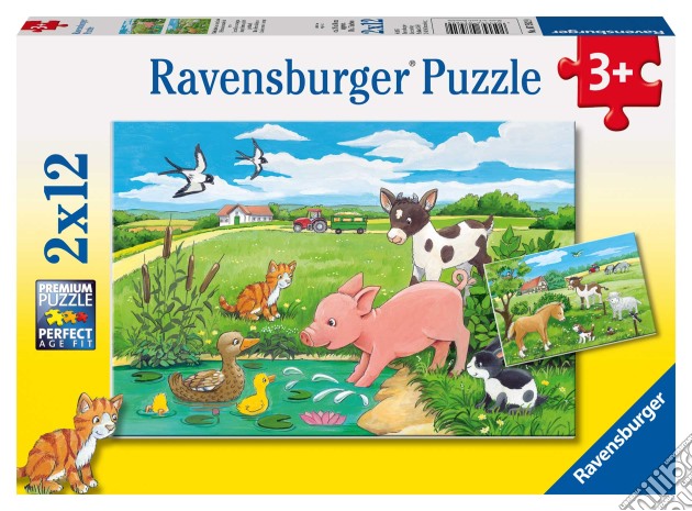 Ravensburger 7582 - Puzzle 2X12 Pz - Cuccioli Di Campagna puzzle di Ravensburger