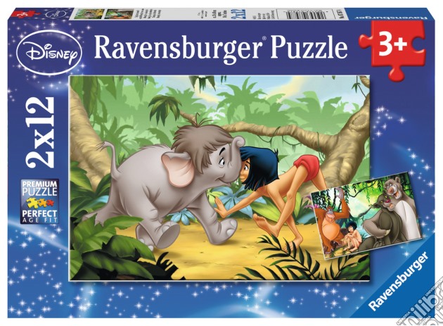 Ravensburger 07587 - Puzzle 2x12 Pz - Jungle Book puzzle di Ravensburger