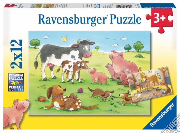 Ravensburger 7590 - Puzzle 2X12 Pz - Famiglie Animali puzzle di Ravensburger