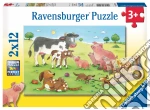 Ravensburger 7590 - Puzzle 2X12 Pz - Famiglie Animali