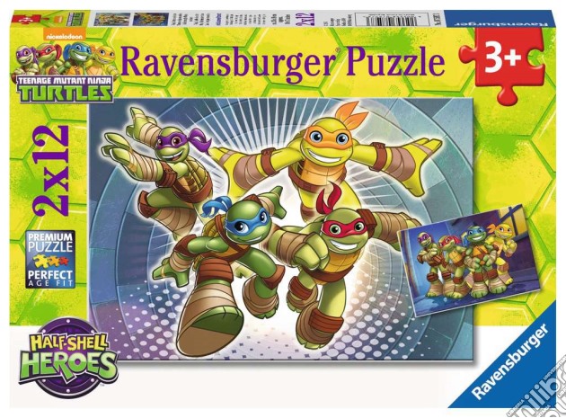 Ravensburger 07597 - Puzzle 2x12 Pz - Teenage Mutant Ninja Turtles - Le Tartarughe Ninja In Azione puzzle