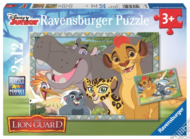 Ravensburger 07599 - Puzzle 2x12 Pz - Lion Guard - Il Protettore Del Reame puzzle