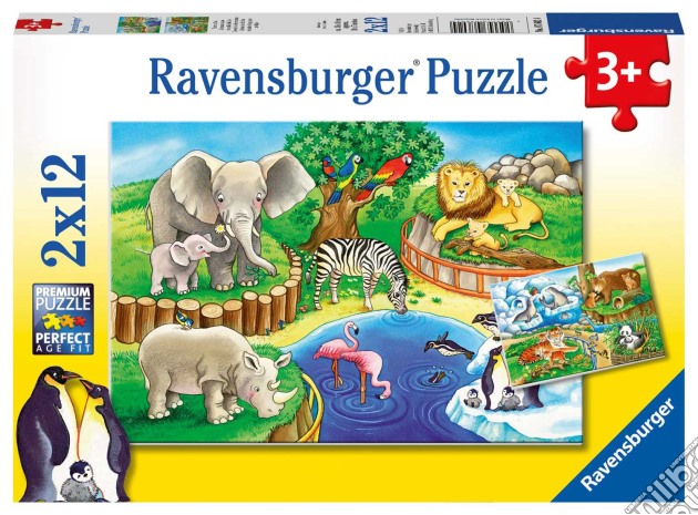 Ravensburger 7602 - Puzzle 2X12 Pz - Animali Dello Zoo puzzle di Ravensburger