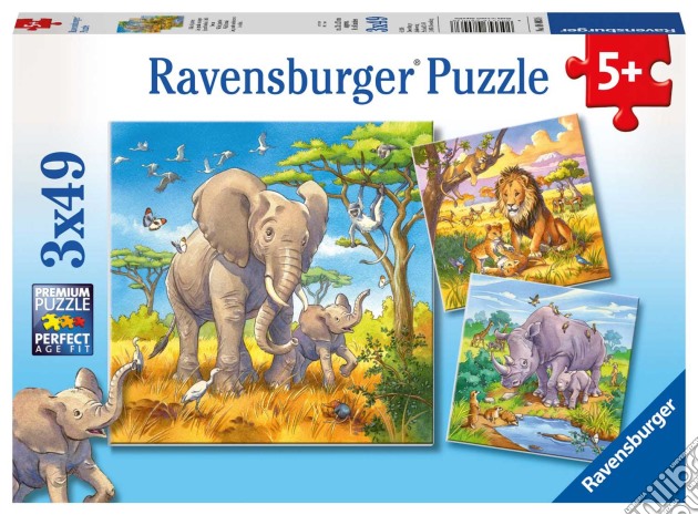 Ravensburger 8003 - Puzzle 3X49 Pz - I Grandi Animali Della Savana puzzle di Ravensburger