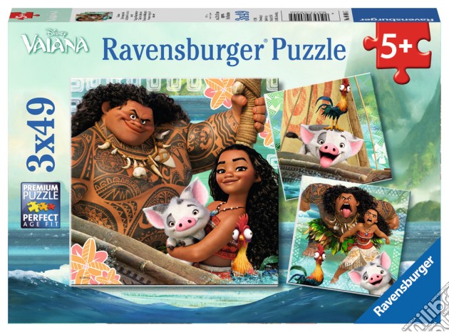 Ravensburger 08004 - Puzzle 3x49 Pz - Vaiana puzzle di Ravensburger