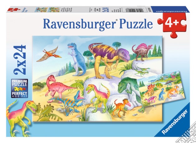 Ravensburger 09118 - Puzzle 2x24 Pz - Dinosauri Colorati puzzle di Ravensburger