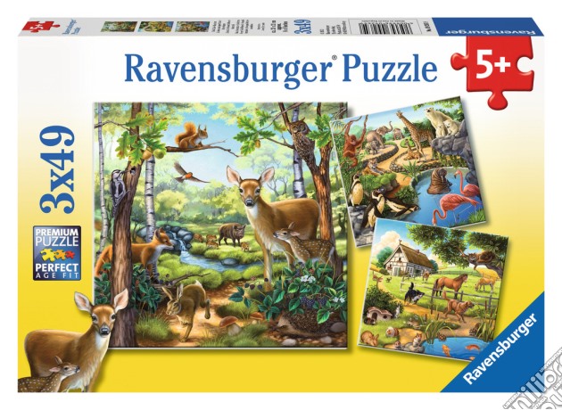 Puzzle 3x49 pz - animali puzzle di RAVENSBURGER