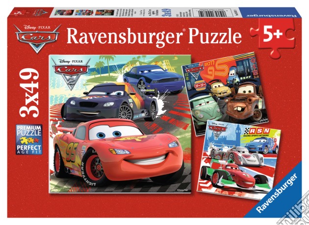 Ravensburger 09281 - Puzzle 3x49 Pz - Cars 2 - Giro Intorno Al Mondo puzzle di RAVENSBURGER