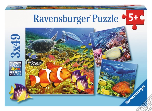 Mondo sottomarino (5+ anni) 49 pezzi - Puzzle - UNILIBRO - Ravensburger - Puzzle  bambini 3x49 pz 