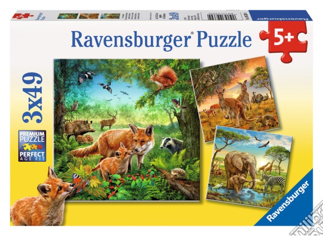 Puzzle 3x49 Pz - Animali Del Mondo puzzle di Ravensburger