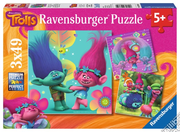 Ravensburger 09364 - Puzzle 3x49 Pz - Trolls puzzle di Ravensburger