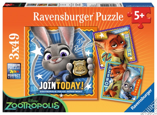 Ravensburger 09404 - Puzzle 3x49 Pz - Zootropolis - Arrestati! puzzle di Ravensburger