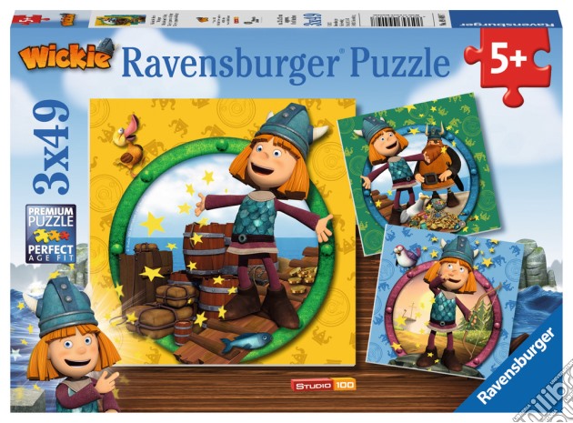 Ravensburger 09409 - Puzzle 3x49 Pz - Vicky Il Vichingo puzzle