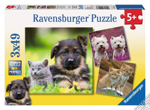 Puzzle 3x49 Pz - Cani E Gatti puzzle di RAVENSBURGER