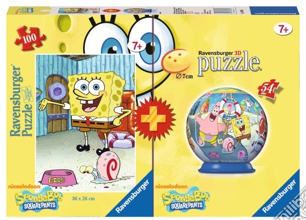 Bi-pack 100pz + mini 3d puzzle - spb spongebob puzzle di RAVENSBURGER