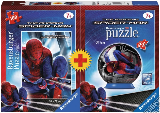 Bi-pack 100pz + mini 3d puzzle - spi spiderman puzzle di RAVENSBURGER