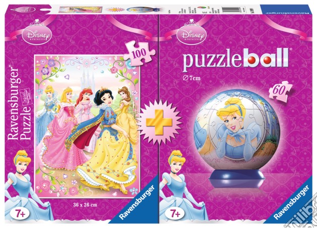 Dpr disney princess (puzzle 100pcs + puzzleball® 60pcs) (7+ anni) puzzle di RAVENSBURGER