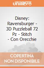 Disney: Ravensburger - 3D Puzzleball 72 Pz - Stitch - Con Orecchie puzzle