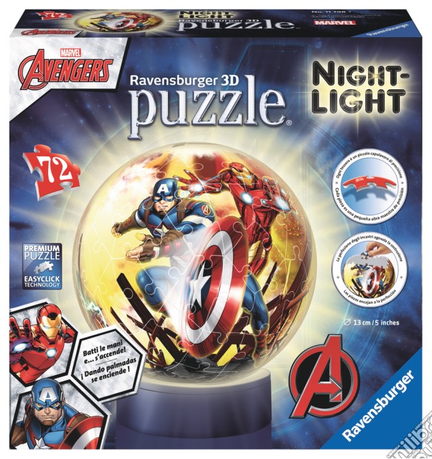 Ravensburger 11798 - Puzzleball Lampada Notturna 108 Pz - Avengers puzzle di Ravensburger